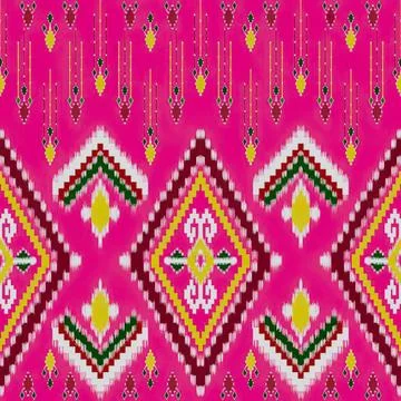 Colorful geometric pattern with pink, yellow, black, and white Stock Illustration