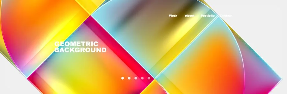 Colorful geometric pattern of rectangles and triangles on white background Stock Illustration