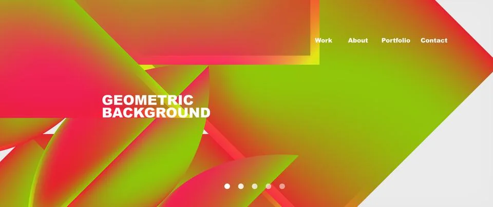 Colorful geometric pattern with red and green triangles on white background Stock Illustration