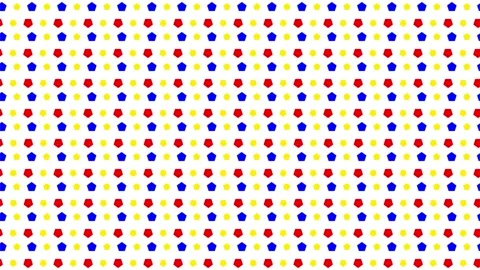 Colorful geometric pattern of red blue and yellow dots on white Stock Footage 331609988