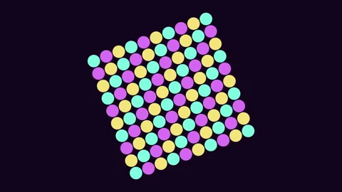 Colorful geometric pattern of rotating pastel circles on dark background Vídeos de archivo 334139121