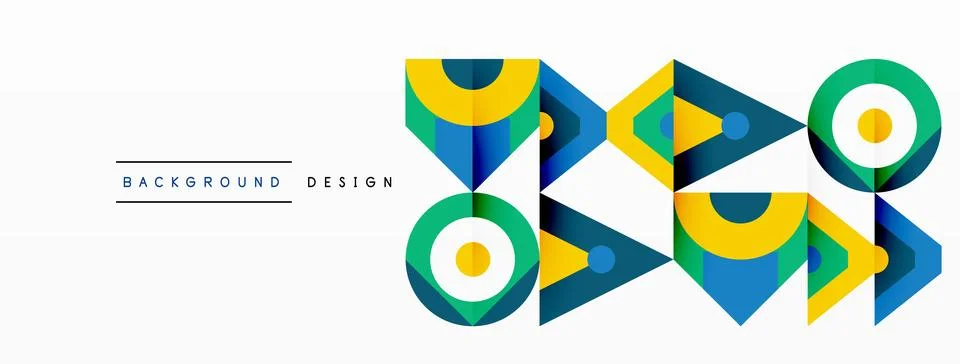A colorful geometric pattern with a ruler on a white background Stock Illustration