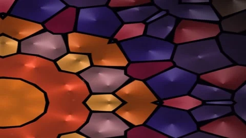 Colorful Geometric Pattern Seen Above Hidden Center Illuminated Ceiling Stock Footage 337916794