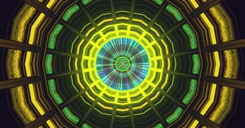 Colorful geometric pattern seen from below in a modern structure Stock Illustration