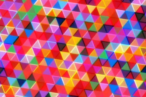 Colorful geometric pattern of small triangles in bright shades Illustrazione stock