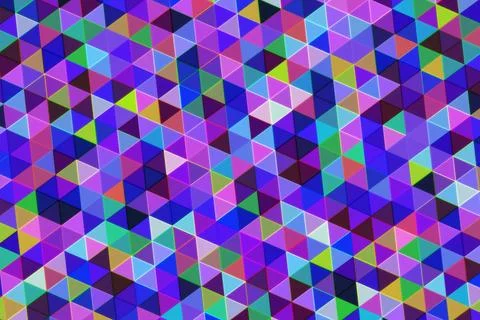 Colorful geometric pattern of small triangles and cubes Stock Illustration