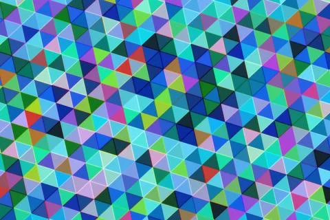 Colorful geometric pattern of small triangles in vibrant shades Illustrazione stock