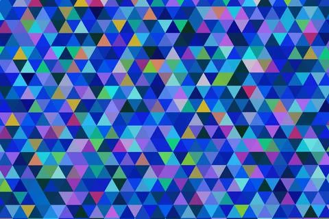 Colorful geometric pattern of small triangles in vibrant shades Stock Illustration