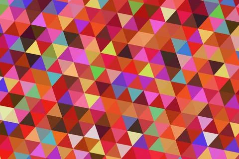Colorful geometric pattern of small triangles in vibrant shades Stock Illustration