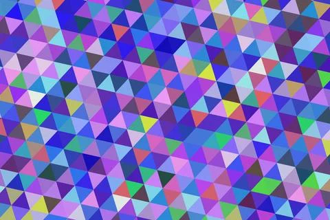 Colorful geometric pattern of small triangles in vibrant shades Stock Illustration