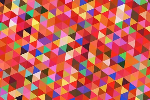 Colorful geometric pattern with small triangles and cubes Stock Illustration