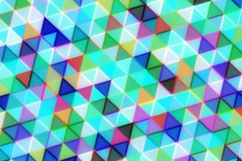 Colorful geometric pattern of small triangles in vibrant colors Stock Illustration