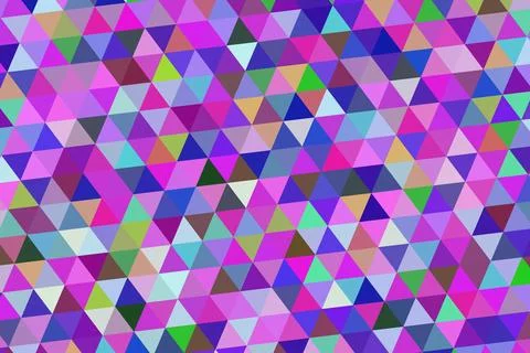 Colorful geometric pattern of small triangles in vibrant shades Stock Illustration