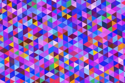 Colorful geometric pattern with small triangles in vibrant shades Stock Photos