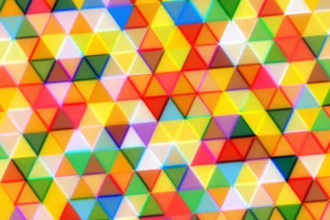 Colorful geometric pattern of small triangles in bright shades Stock Photos