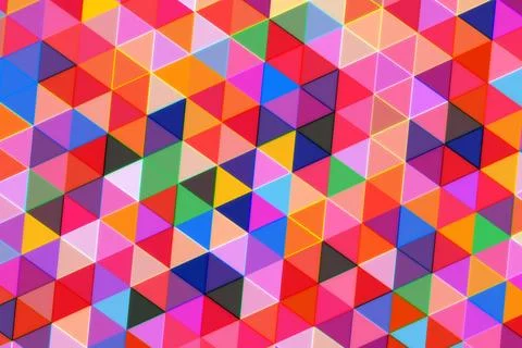 Colorful geometric pattern of small triangles in mosaic style Stock Photos