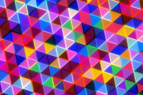 Colorful geometric pattern of small triangles in vibrant shades Stock Photos