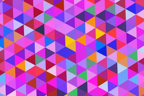 Colorful geometric pattern of small triangles in vibrant shades Stock Photos