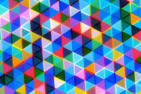 Colorful geometric pattern of small triangles in vibrant shades Stock Photos