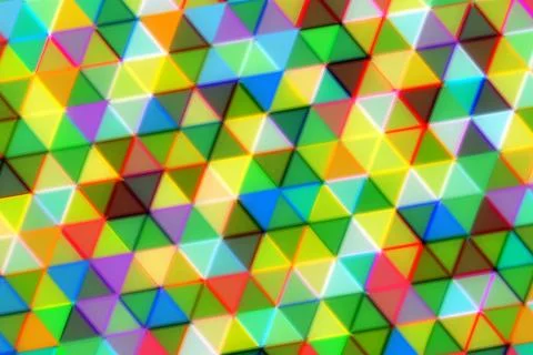 Colorful geometric pattern of small triangles in vibrant shades Stock Photos