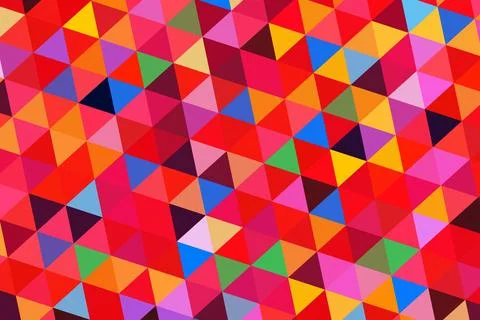 Colorful geometric pattern of small triangles in bright shades Stock Photos