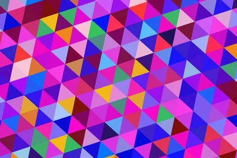Colorful geometric pattern of small triangles in vibrant shades Stock Photos