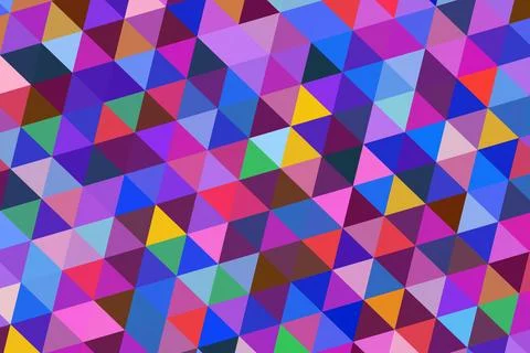 Colorful geometric pattern of small triangles in vibrant shades Stock Photos