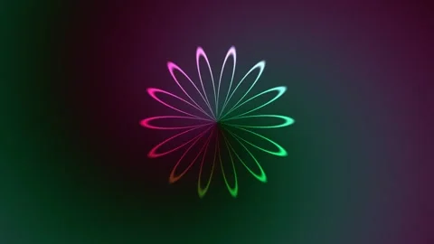 Colorful geometric pattern spins on a dark, soft-lit Stock Footage 338188616