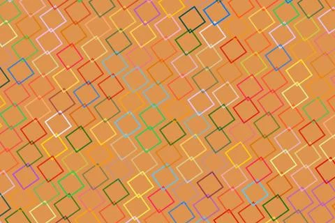 Colorful geometric pattern with squares and lines on brown Illustrazione stock