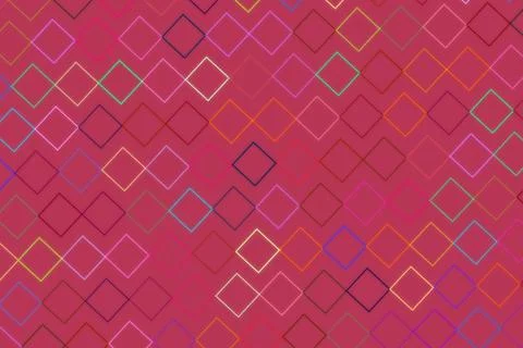 Colorful geometric pattern with squares and diamonds on pink Stock Illustration