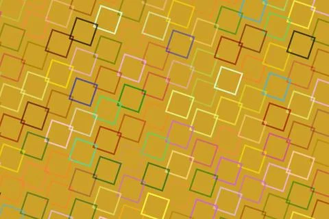 Colorful geometric pattern of squares on brown background Stock Illustration