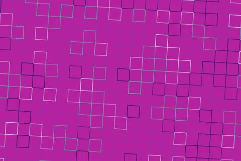 Colorful geometric pattern with squares on pink background Stock Illustration