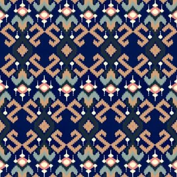 Colorful geometric pattern with stars and diamonds on dark background イラスト素材