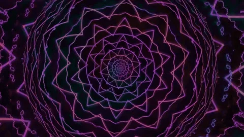 Colorful geometric pattern with swirling shapes in dark Stock Footage 339868668