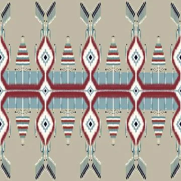 Colorful geometric pattern with symmetrical design on gray background Stock Illustration