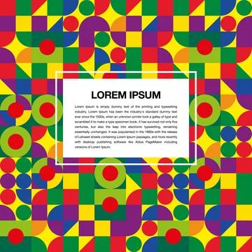 Colorful geometric pattern text box background Stock Illustration