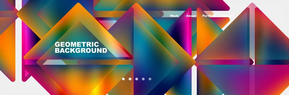 Colorful geometric pattern with triangles and squares on a white background 스톡 일러스트
