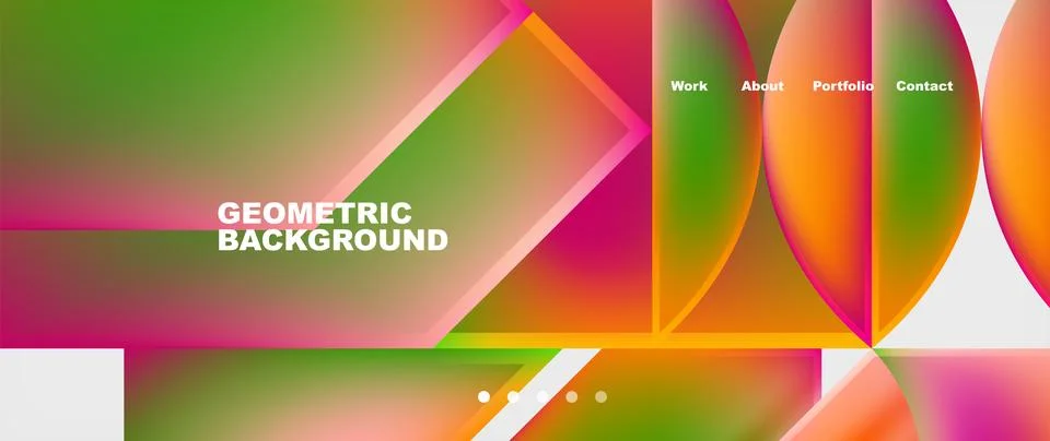Colorful geometric pattern with triangles and circles on a white background Stock Illustration