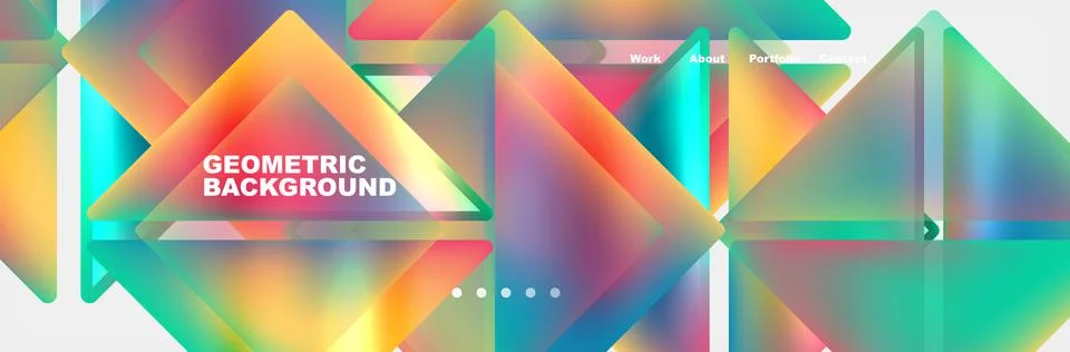 Colorful geometric pattern with triangles and squares on white background Illustrazione stock