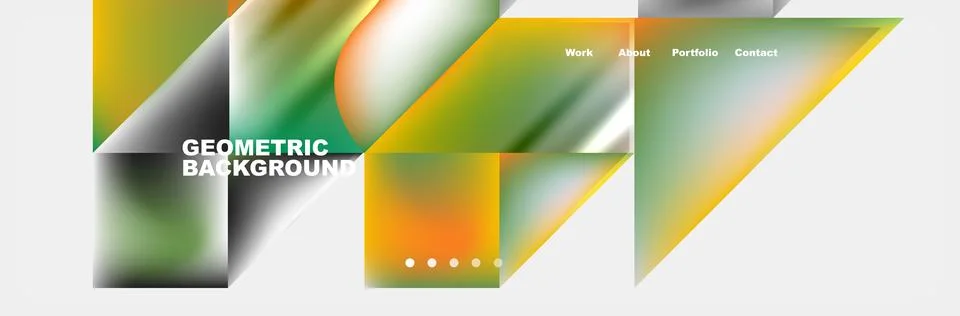 Colorful geometric pattern with triangles and squares on a white background Stock Illustration
