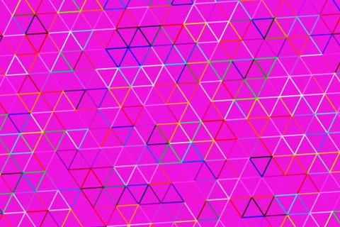 Colorful geometric pattern with triangles and vibrant pink background イラスト素材