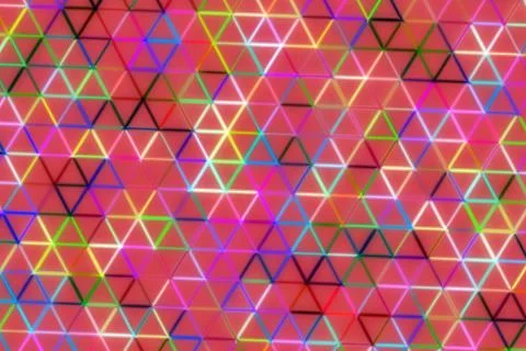 Colorful geometric pattern with triangles and lines on red Stock Illustration