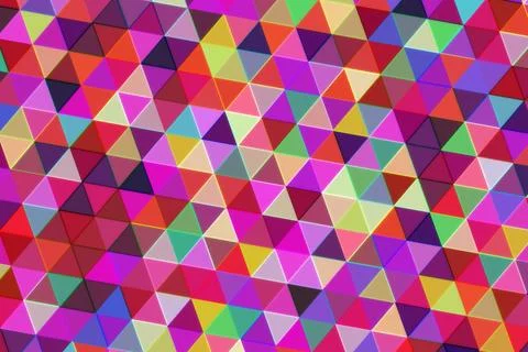 Colorful geometric pattern with triangles and bright shades Stock Illustration
