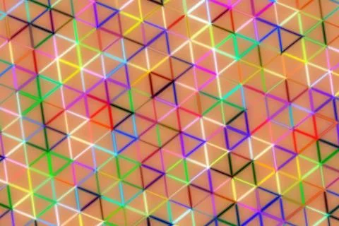 Colorful geometric pattern with triangles and lines on brown Stock Illustration