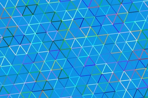 Colorful geometric pattern with triangles and lines on blue background 库存插图