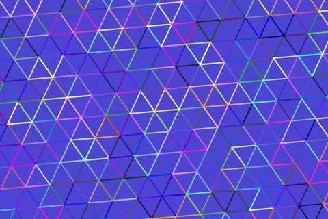 Colorful geometric pattern with triangles and lines on blue Stock Illustration
