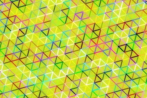 Colorful geometric pattern with triangles and lines on yellow Stock Illustration