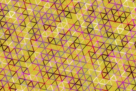 Colorful geometric pattern with triangles and lines on yellow Stock Photos
