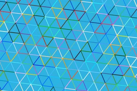 Colorful geometric pattern with triangles and lines on blue background Stock Photos