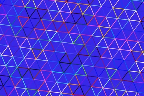 Colorful geometric pattern with triangles and lines on blue Foto stock